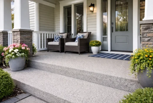 Front porch upgraded with quartz coatings