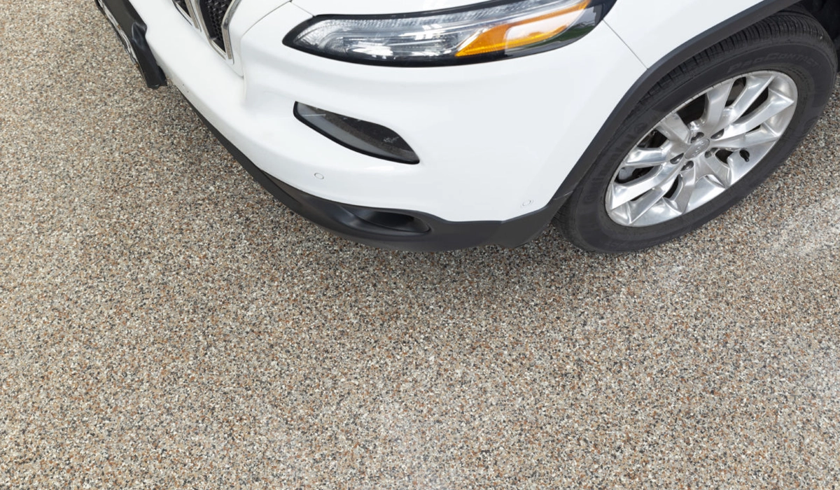 Stunning garage epoxy flake floor